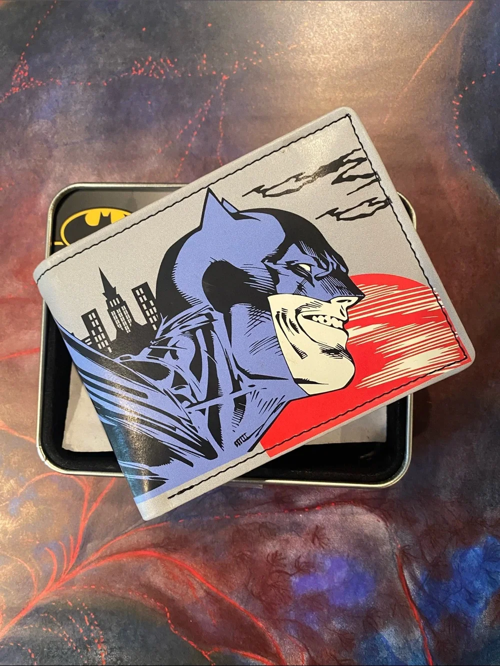 Batman Men's Bifold Wallet in Blue, Red, Gray